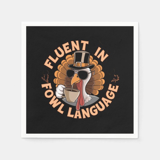 Fluent in Fowl Language Funny Design for Chicken Pappersservett (Framsidan)