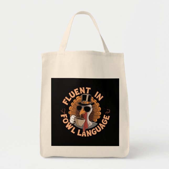 Fluent in Fowl Language Funny Design for Chicken Tygkasse (Framsidan)