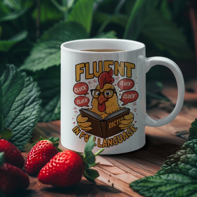 Fluent in Fowl Language, slingern Kaffemugg (Skapare uppladdad)