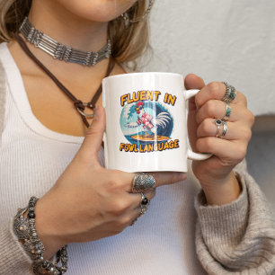 Fluent in Fowl Language Tupp riding the Surfa Kaffemugg