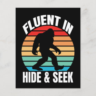 Fluent in Göm och Seek Funny Bigfoot Flygblad
