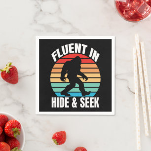 Fluent in Göm och Seek Funny Bigfoot Pappersservett