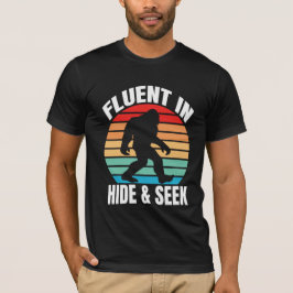 Fluent in Göm och Seek Funny Bigfoot T-Shirt