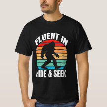Fluent in Göm och Seek Funny Bigfoot T-Shirt