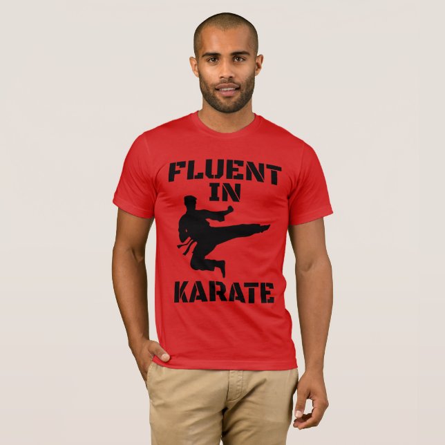 Fluent in Karate Funny Karate T-Shirt (Hel framsida)