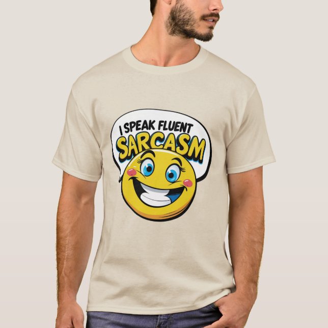 Fluent Sarcasm Emoticon T Shirt (Framsida)