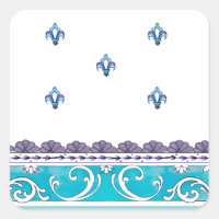 Fluer De Lis Blue Swirl Design