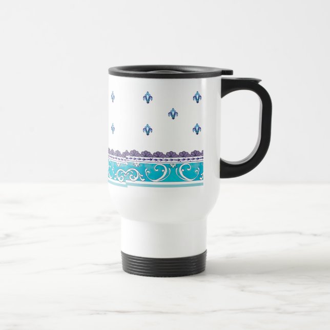 Fluer De Lis Blue Swirl Design Resemugg (Höger)
