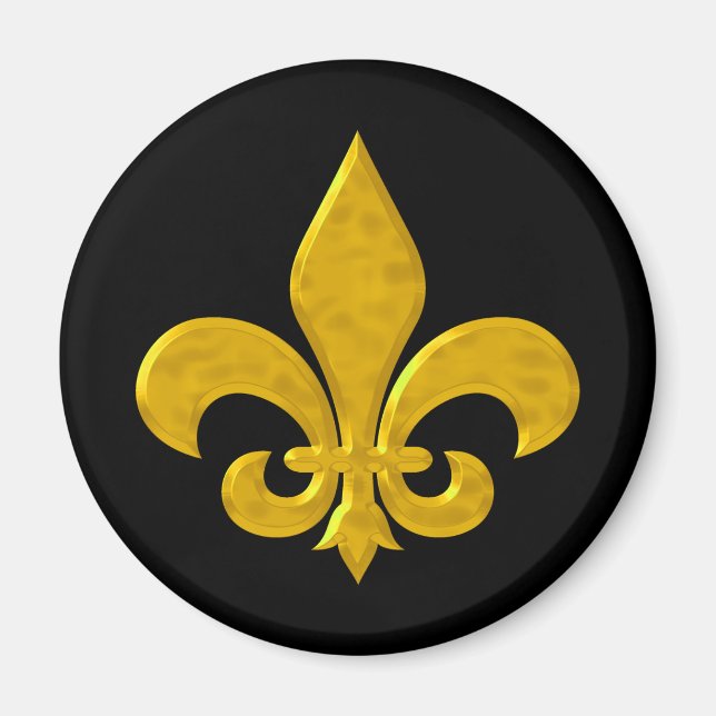 Fluer De Lis Hammered Guld Magnet (Framsidan)