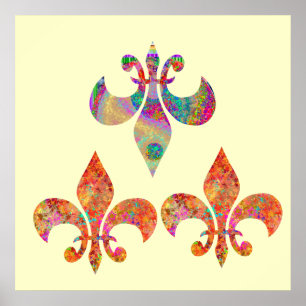 Fluer-de-Lis: Lycklig Mönster av Navin Poster