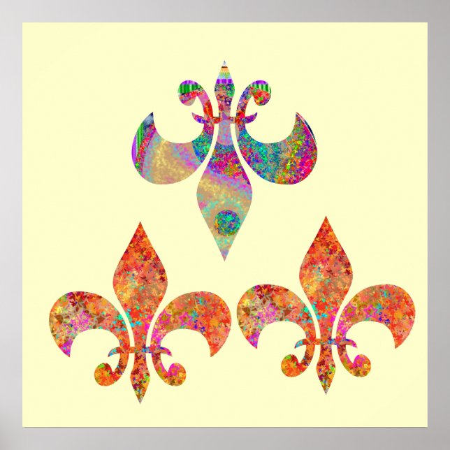 Fluer-de-Lis: Lycklig Mönster av Navin Poster (Framsidan)