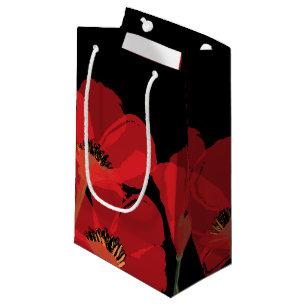 Fluers de Pavot Rouge sur Noir
