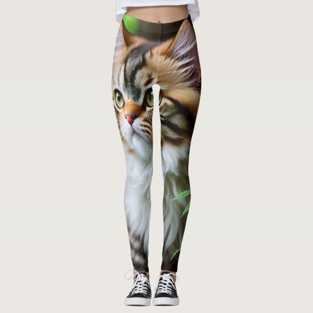 "Fluff and Cuddles: Knubbiget Persian Cat" Leggings (Framsida)