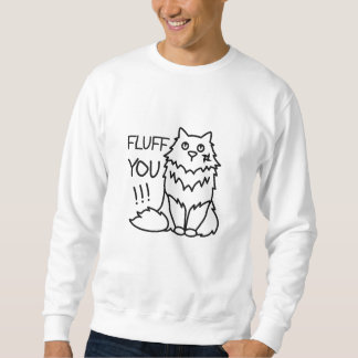 Fluff åt dig - Lustigt minimalt Cute Black & White Lång Ärmad Tröja