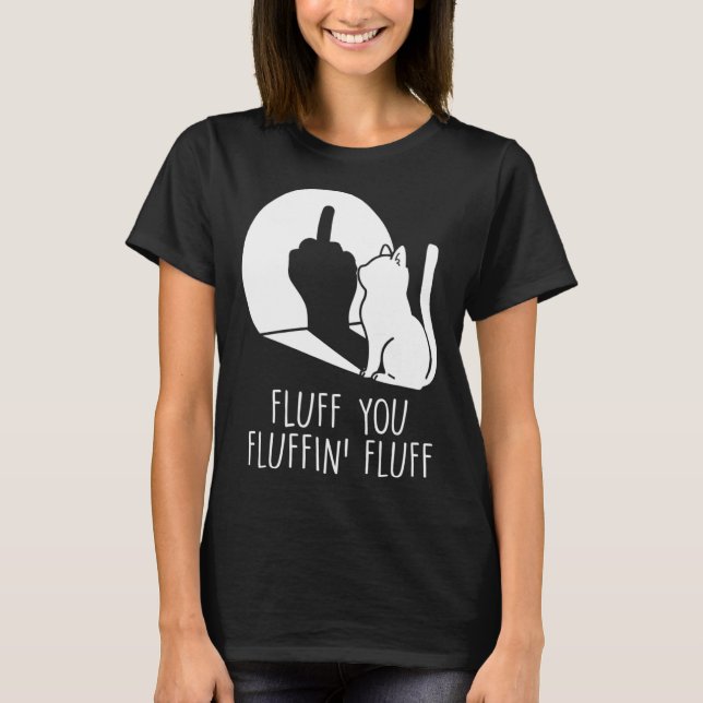 Fluff du Cat Mitten Finger Wave Cat T Shirt (Framsida)