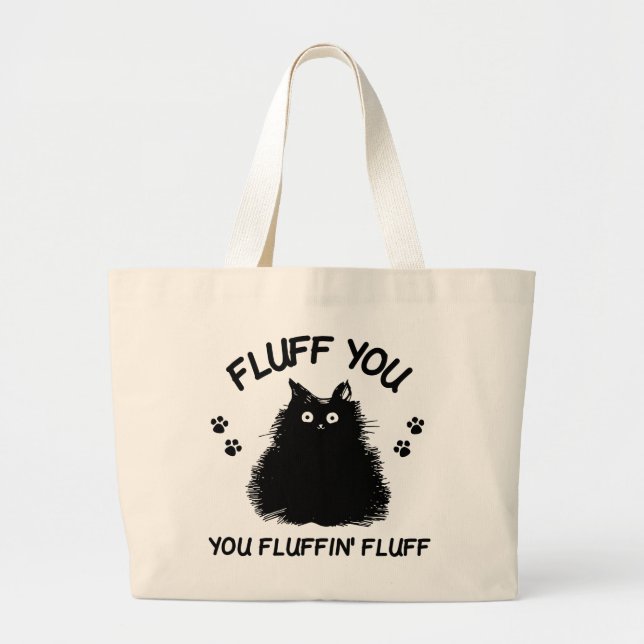 Fluff du fluffin Fluff Kattunge Tote Bag Jumbo Tygkasse (Framsidan)
