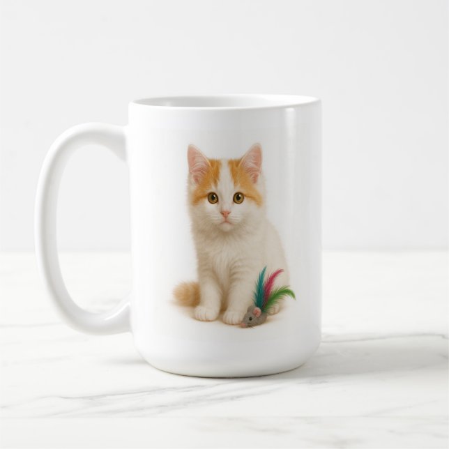 Fluff & Feather - Turkisk Van Kitten Kaffemugg (Vänster)