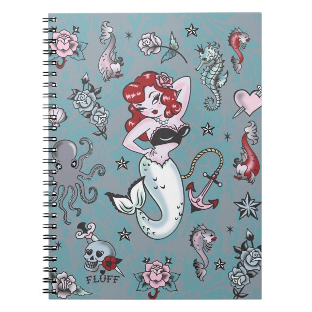 Fluff Molly Sjöjungfru Notebook Anteckningsbok (Framsidan)