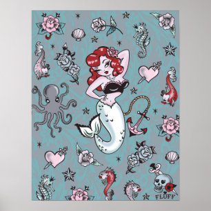 Fluff Molly Sjöjungfru Poster