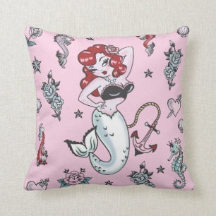 Fluff Molly Sjöjungfru Rosa Pillow Kudde