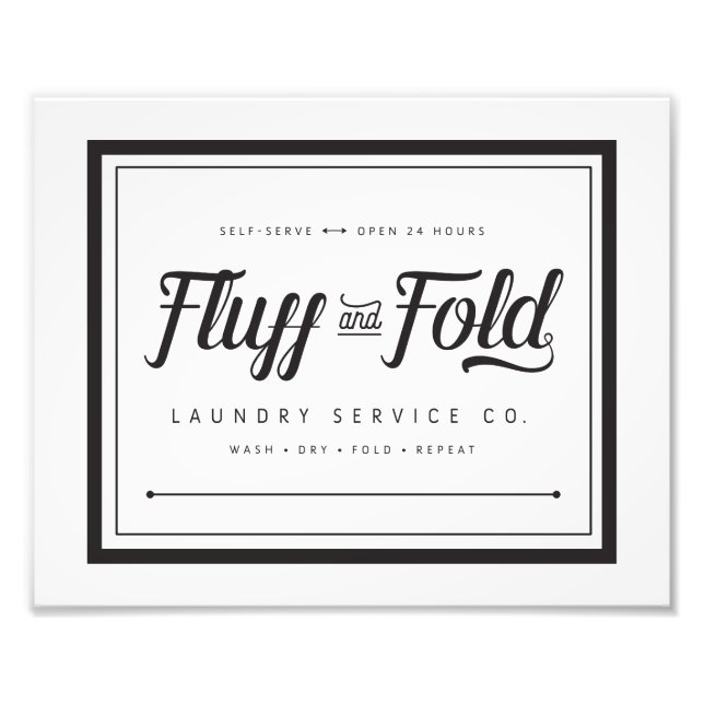 Fluff- och fold Tvätt-fotoutskrift Fototryck (Framsidan)