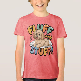 Fluff och Saker Cute Goldendoodle-Tecknad T Shirt