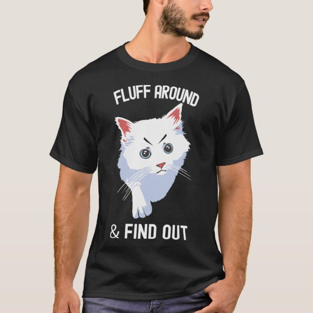 Fluff runt Funny Sarkastic Cat Dam Citote Humor T Shirt (Framsida)