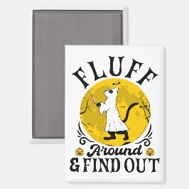 Fluff runt och ta reda på, Scary Cat Halloween Magnet