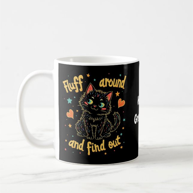Fluff Runt Omkring och Hitta Den Perfekta Memen  Kaffemugg (Vänster)