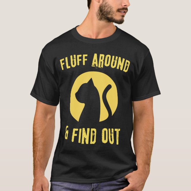 Fluff runt Sarkastic Cat Dam Citote Humor T Shirt (Framsida)