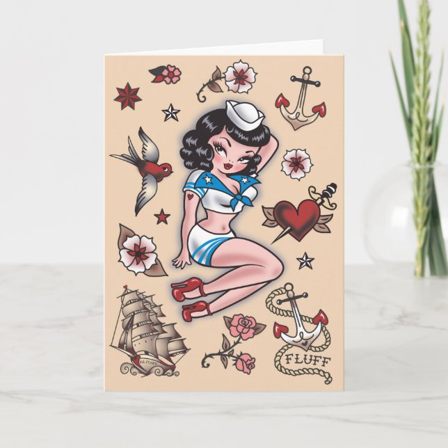 Fluff Suzy Sailor Card Kort (Framsida)