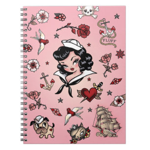 Fluff Suzy Sailor Notebook i Rosa Anteckningsbok