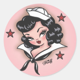 Fluff Suzy Sailor Sticker Runt Klistermärke