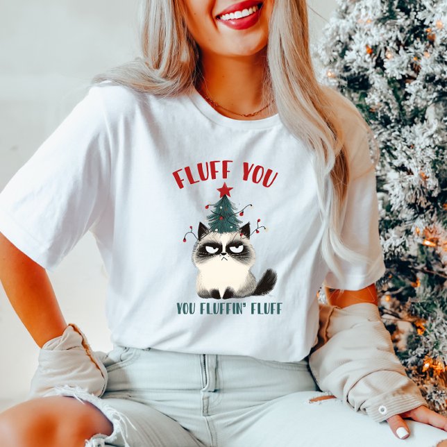 Fluff You jul Cat T-Shirt (Skapare uppladdad)