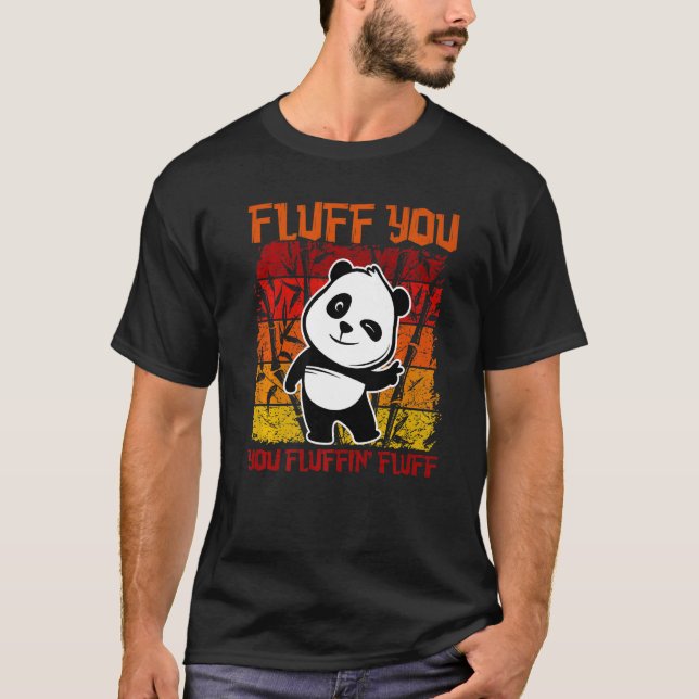 Fluffa du fluffin'fluff Panda Bear Cute Anima T Shirt (Framsida)