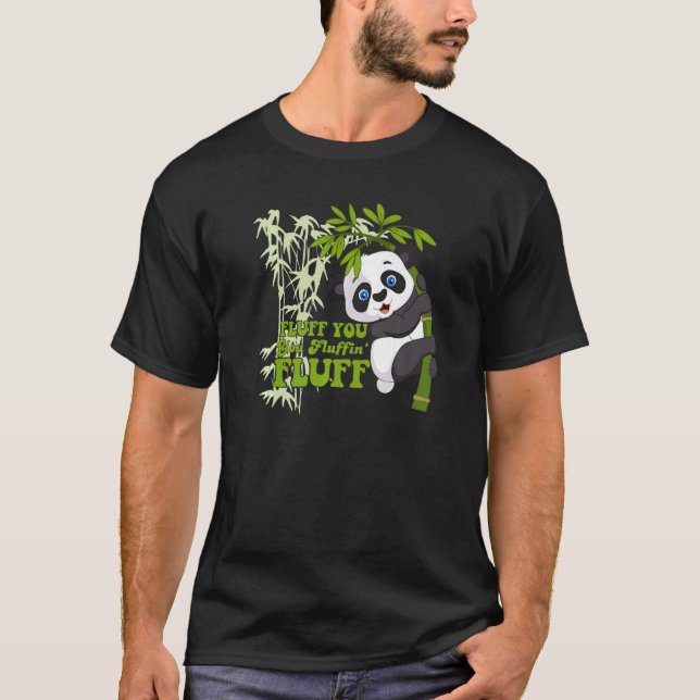 Fluffa du fluffin'fluff Panda Bear Cute Anima T Shirt (Framsida)