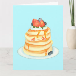 Fluffa pankor med mapelsirap och mapelskam kort