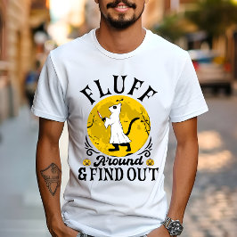 Fluffa runt och ta reda på, läskig katt Halloween  T Shirt