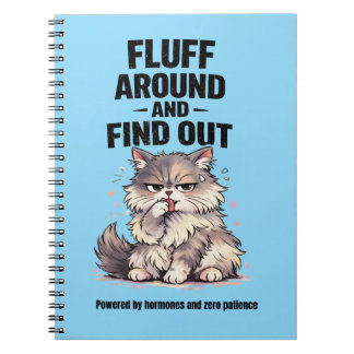 Fluffa runt och ta reda på Perimenopaus Kaos Katt Anteckningsbok
