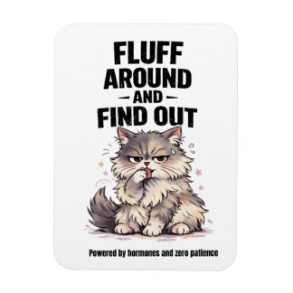 Fluffa runt och ta reda på Perimenopaus Kaos Katt Magnet