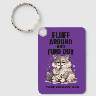 Fluffa runt och ta reda på Perimenopaus Kaos Katt Nyckelring