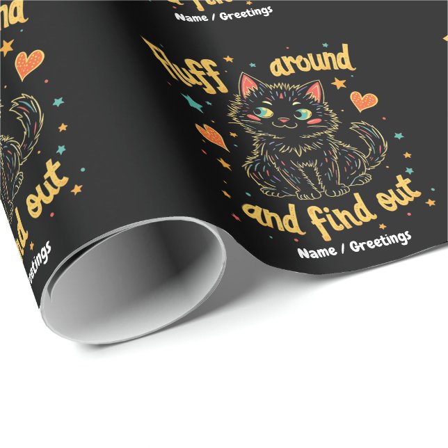 Fluffa runt och upptäck den perfekta memen  presentpapper (Rullad Hörn)