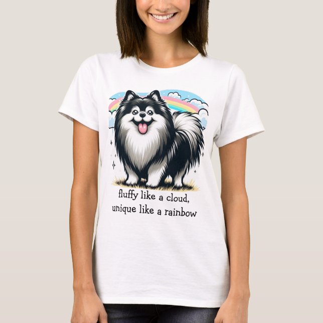 fluffa som ett moln, unikt som en regnbåge t shirt (Framsida)