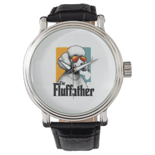 Fluffather Poodle Vintage Rolig Hund Mafia Vect Armbandsur