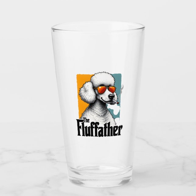Fluffather Poodle Vintage Rolig Hund Mafia Vect Glaskopp (Framsida)