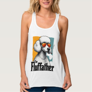 Fluffather Pudel Vintage Rolig Hund Mafia Vect Linne Med Racerback