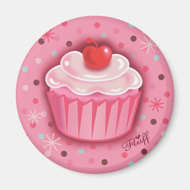 FluffCakes Magnet-Rosa Magnet (Framsidan)