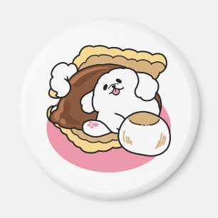 Fluffier Than a S'more - Cute Hund and Dessert Pun Magnet