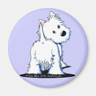 Fluffig ända Westie Magnet