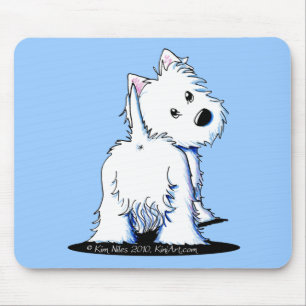 Fluffig ända Westie Musmatta